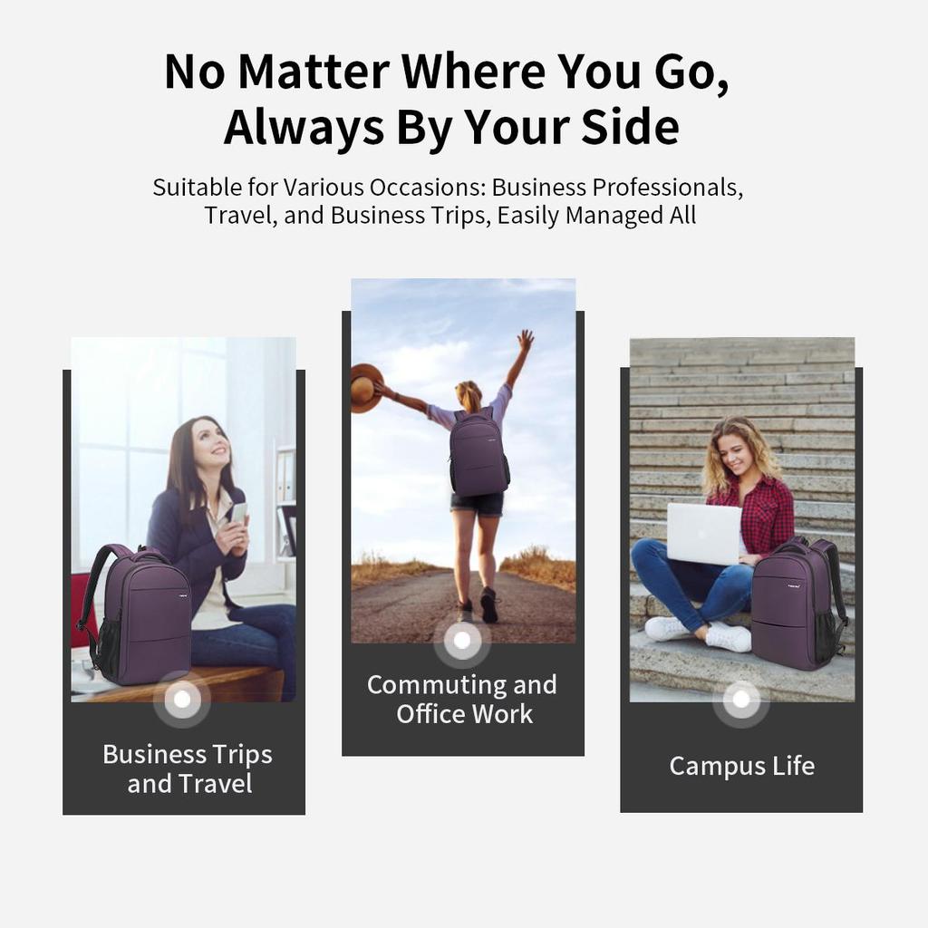 Tigernu Модный женский рюкзак фиолетовый противоугонный 15,6-дюймовый рюкзак для ноутбука женский водонепроницаемый дорожный рюкзак школьный рюкзак сумки