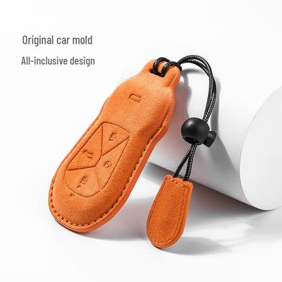 Защитный чехол для ключа автомобиля XPeng с замшевым брелоком - Совместим с моделями P5, P7, G3i, G9 и G3