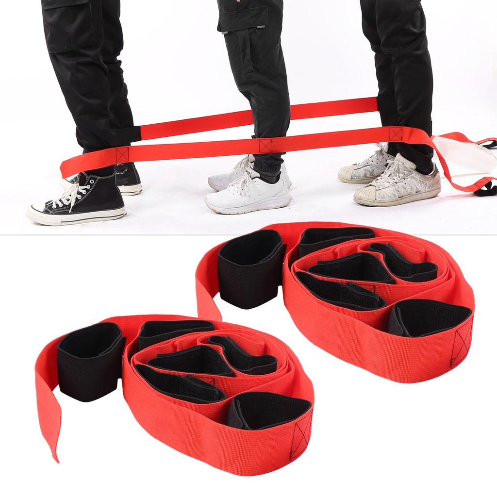 2Pcs Fun Outdoor Sports 6 Legged Race Bands Giant Footstep Nylon Webbing Tram Game Activity