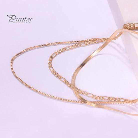 3-слойное женское ожерелье в стиле панк, крутой золотой, серебряный цвет, регулируемая цепочка из змеиной кости, многослойное ожерелье, модные аксессуары, подарок