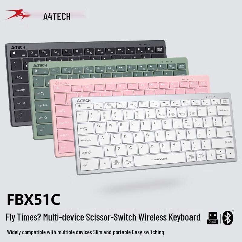 A4TECH FBX51C Wireless Bluetooth Compact Scissor-Switch Keyboard
