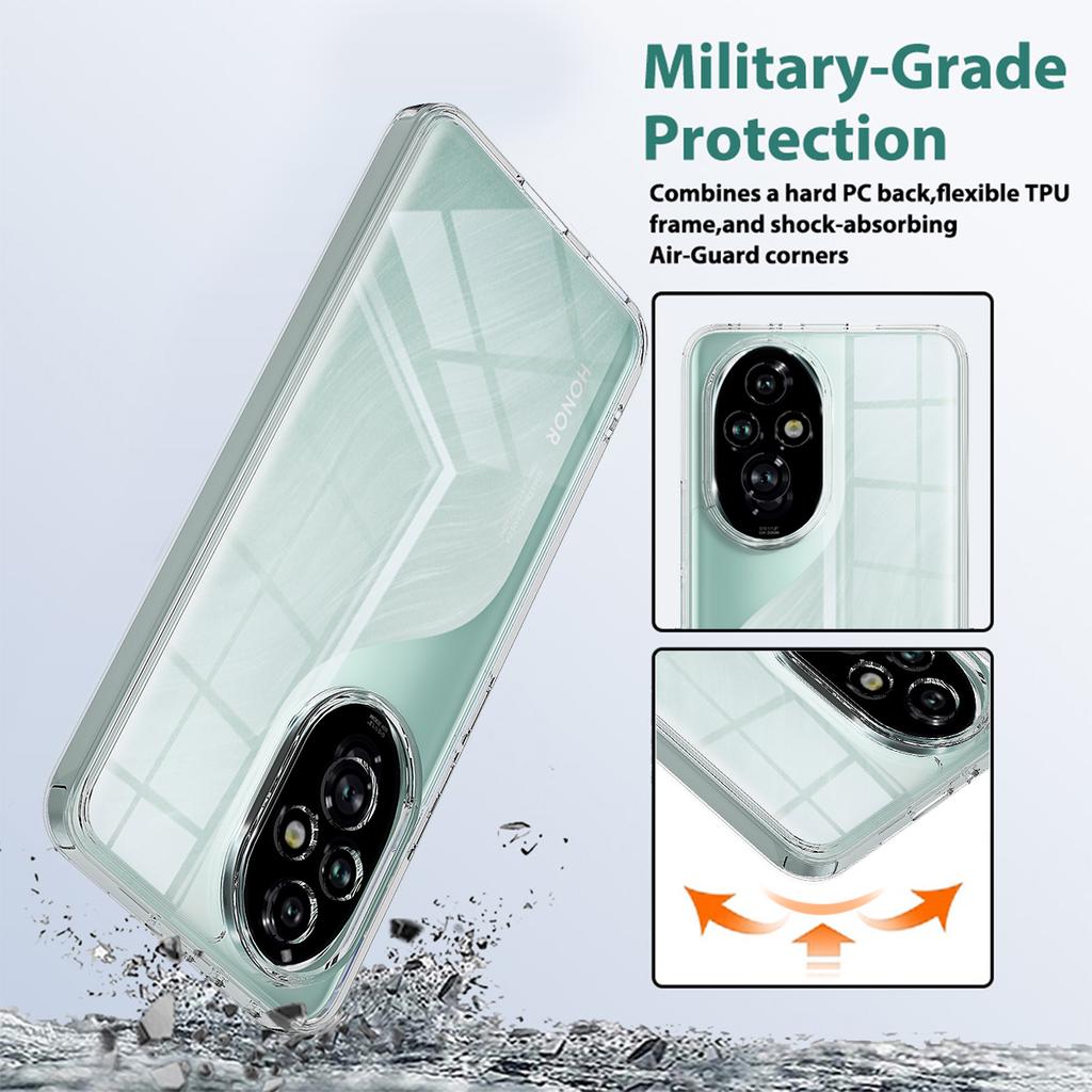 For Honor 200 5G Clear Phone Case TPU+Acrylic Shockproof Phone Back Cover