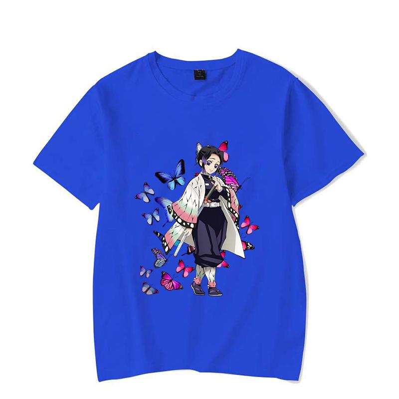 Новые футболки с принтом Кочо Шинобу для женщин, летние футболки, горячее аниме, повседневные, с коротким рукавом, с круглым вырезом, топы, футболки