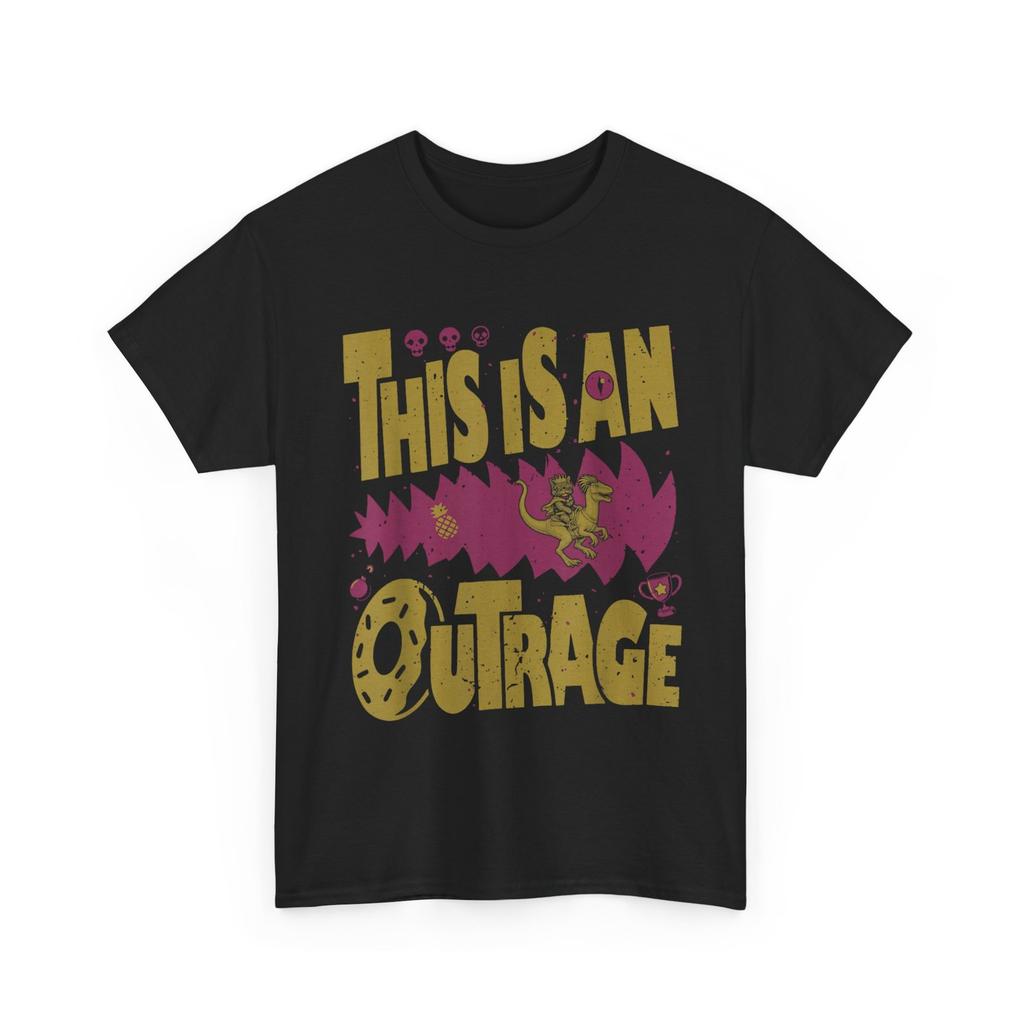 This is an Outrage Funny Princess Cat Riding Dinosaur T-Shirt