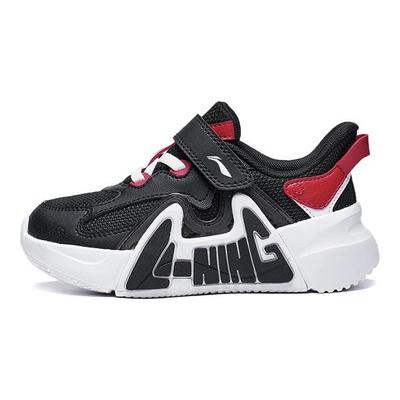 Детские кроссовки Li Ning с амортизацией, износостойкие, с низким верхом, для бега, детские кроссовки для бега, черные YKNT084-1