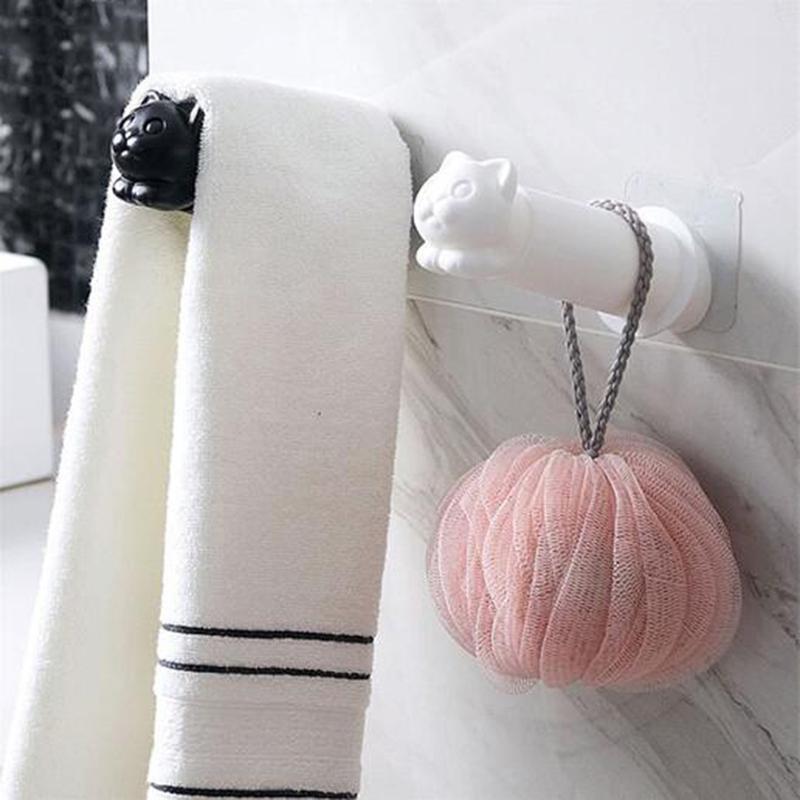 Creative Towel Rack Wall-mounted Retractable Roll Holder Sticky Wall Roller Toilet Towel Rack