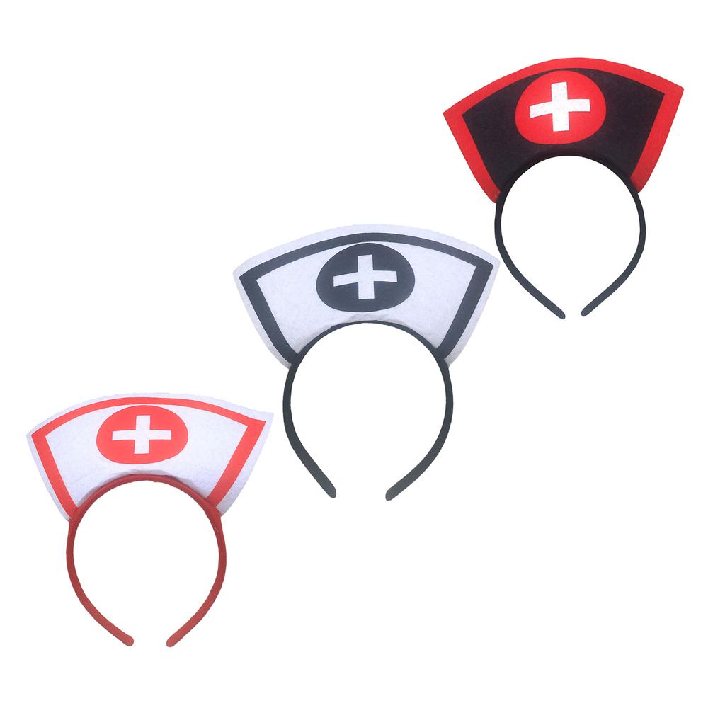 Nurse Hat Headbands Hairbands Cosplay Hair Hoop Headbands Festival Party Hair Accessory for Girls