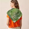 Silk Scarf Women Beanis Garden Print Square Scarves Head Echarpes Silk Foulards Femme Wraps Beach Shawl Bandana Lady Hijabs 90CM