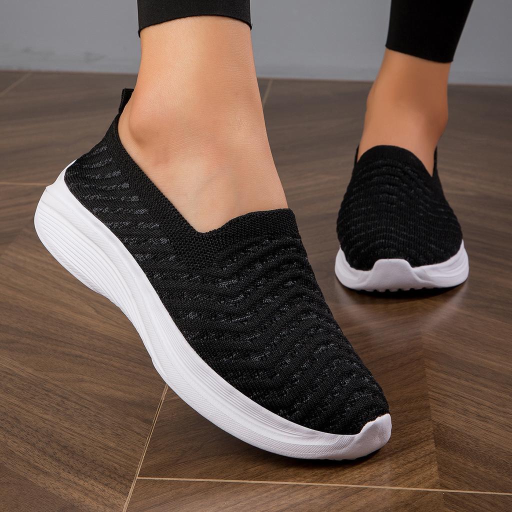 Shoes Women'S And Women'S Large Size Cloth Shoes Breathable Fly-Woven Shoes Soft-Soled Casual Mother Shoes