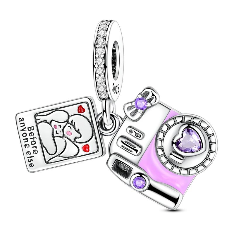 Новые Медные Шармы Бусины Звездное Небо Пуанты Любовь Сердце Форма Подвеска Подходит Оригинальный Браслет DIY Ювелирные Изделия Подарок