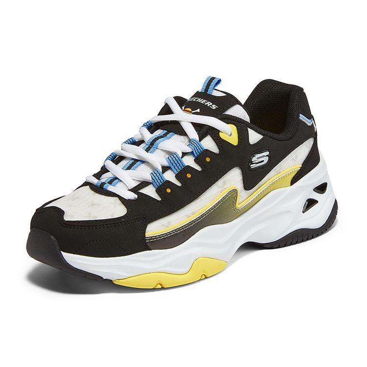 Skechers One Piece X DLites 4.0 Ткань Цвет Санджи Ретро Универсальные Толстая Подошва Прочные Дышащие Низкие Папины Кроссовки Мужские кроссовки 894036-BKMT