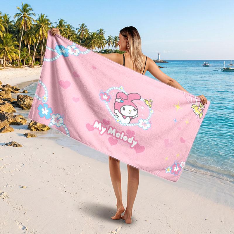 Large Beach TowelMy Melody Soft Absorbent Towel Beach Bath Home Use