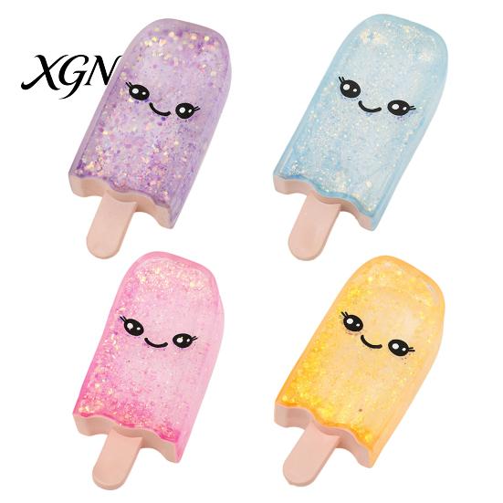 Ice Stick Fidget Toy 1/4Pcs Stress Relief Smiling Cream Squeeze Slow Soft Rising Clear Glitter Decompression Relaxation Tool Gadget