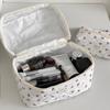 Cherry Makeup Bag Women's Cosmetic Bags Fashion Portable Cute Cosmetic Travel Storage Pouch Handbag Cotton Quilted Zipper Purse