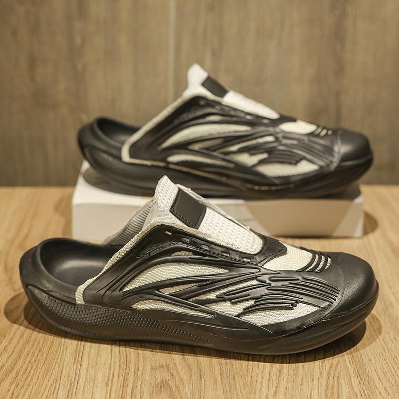 2025 Summer New Slippers Men's Korean Version Trendy Casual Lazy One Pedal Trendy Shoes Breathable Versatile Bag Head Half Drag