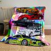 Sporty Cars Illustration Blanket for All Seasons Blanket Lunch Break Throw Gift