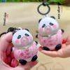 Wear Pandas Clothes Blow Bubbles Keychain Animal Keyring Backpack Gift Pendant
