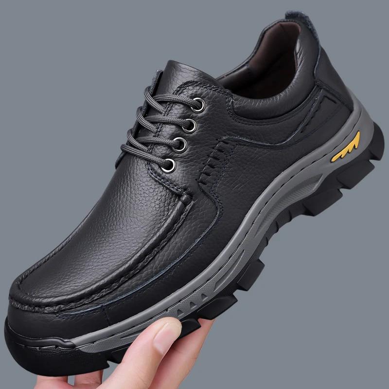 Fashion Non-Slip Mens Casual Shoes Retro Style Walking Sneakers Fashion Comfort Hiking Shoes Handmade Leisure Treking Footwear Trainers