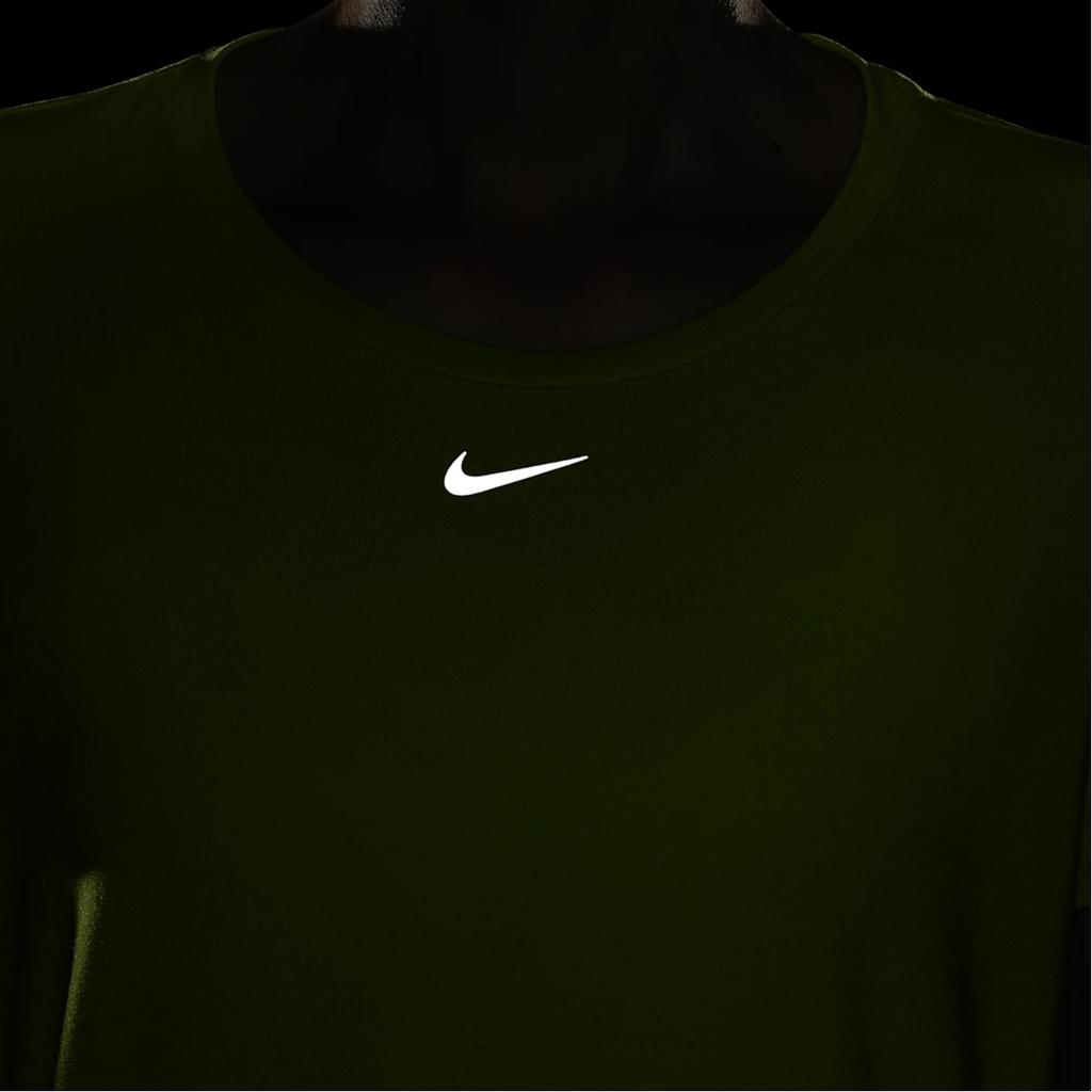 Nike Dri-FIT One Luxe однотонный солнцезащитный быстросохнущий свитер с коротким рукавом футболка женские топы кактусово-зеленый DD0619-308