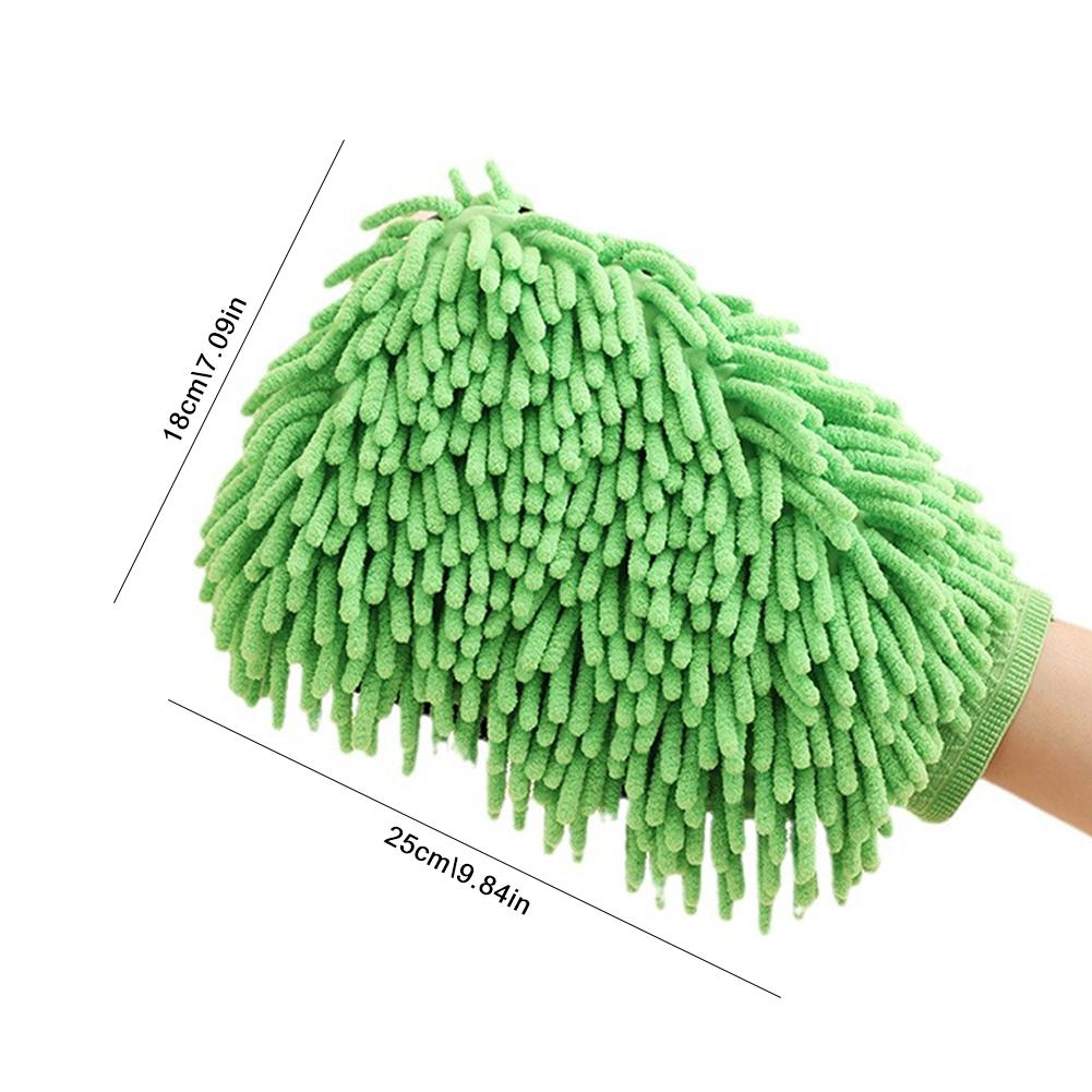 Перчатки для мытья автомобиля из микрофибры, синельные водонепроницаемые рукавицы, мягкая сетчатая задняя часть, двусторонние перчатки, рукавицы, восковая щетка для детализации, инструмент для чистки автомобиля