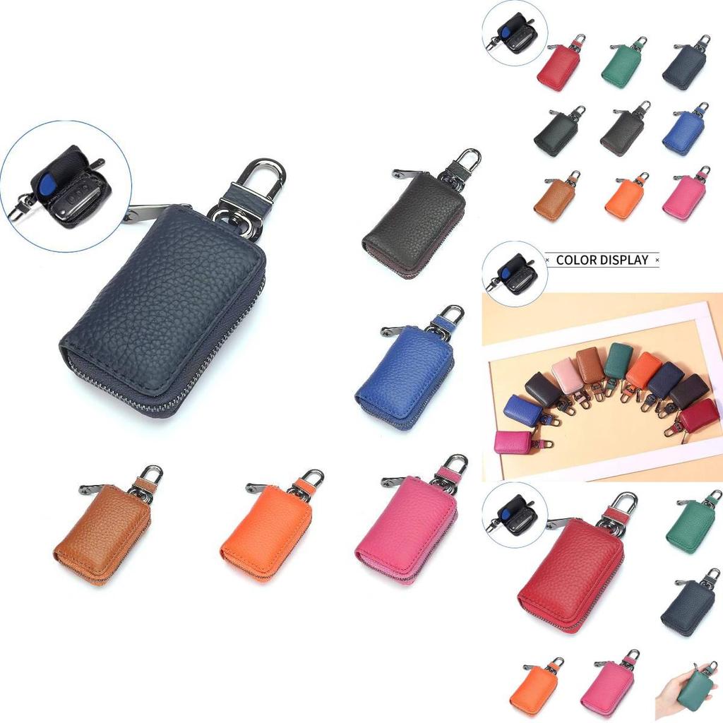 Модный чехол для ключей из натуральной кожи для мужчин и женщин, легкий, прочный аксессуар различных оттенков