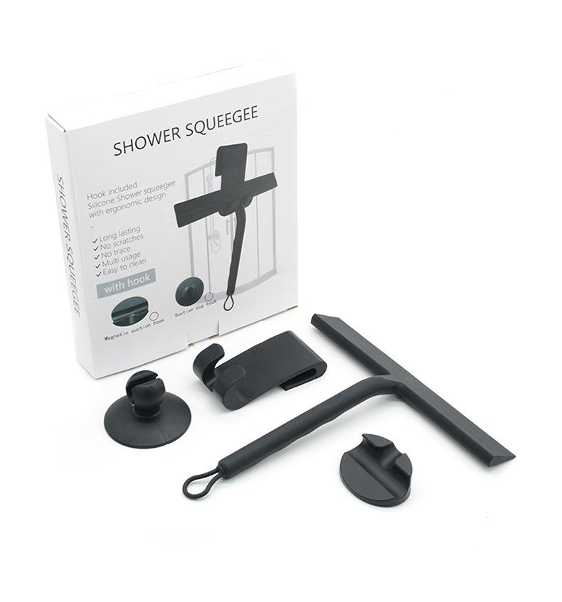 Силиконовый скребок для стекла с крючком для уборки ванной комнаты и окон