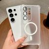 Матовый ТПУ с усиленными углами Для Магнитного Чехла Для Для Samsung S26 S25 S24 S23 S22 Ultra Plus Беспроводная Зарядка Матовая Задняя Крышка