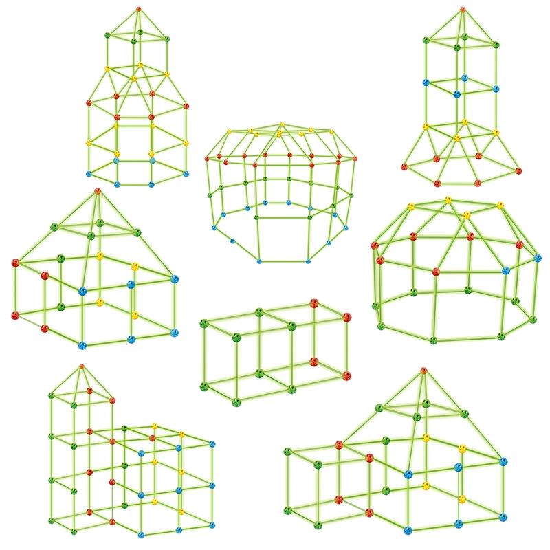 House Base Building Kit Tent Glowing Straws Construction Set