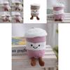 Plush Keychain Cute Cartoon Coffee Cup Pendant With Pp Cotton Filling For Bag Decor And Gift