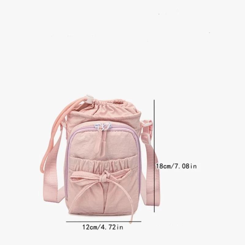 Outdoor Women's Small Bowknot Crossbody Bag Knot Mobile Phone Pouch Single oulder Bag Commuting Thermal Water Bottle Bag