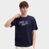 Fila Летняя дышащая универсальная футболка мужская топы мистический синий F11M439110FDB