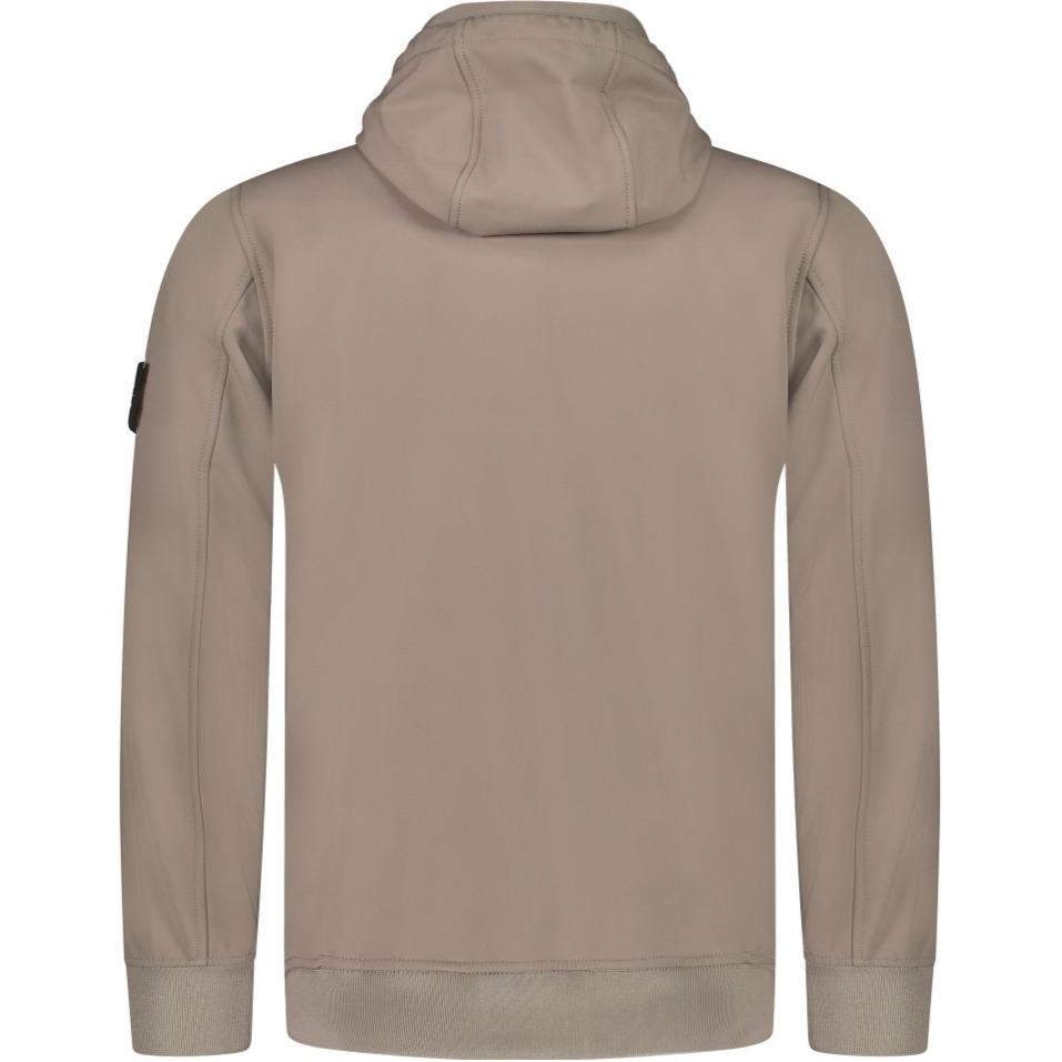 Stone Island FW24 Soft Shell Windproof Waterproof Breathable Hooded Zip Fleece Jacket Unisex jackets Khaki 8115Q0322-V0075