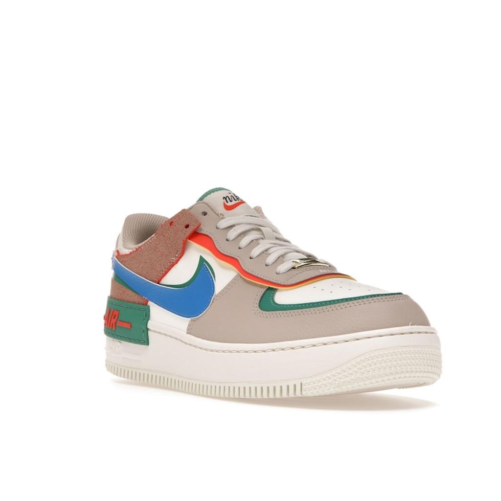 Nike Air Force 1 Shadow Sail Signal Blue Green Women Sneakers White Green-Noise Cream CI0919-109