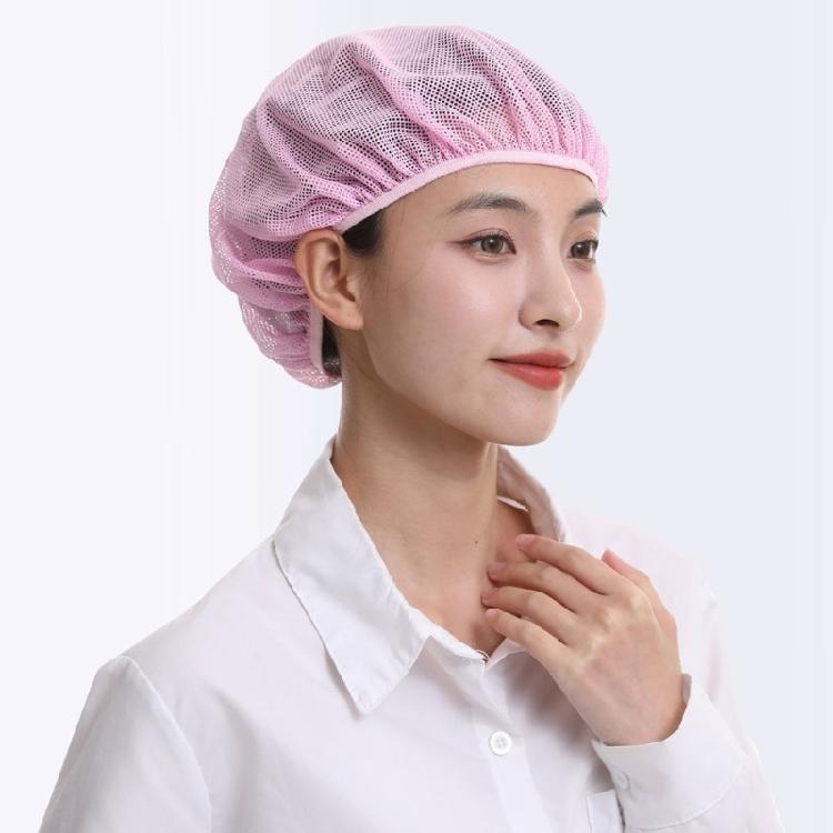 Summer Mesh Work Cap for Hair Coverage in Factory Kitchen Tasks, Brimless Elastic Design with Lightweight Wear