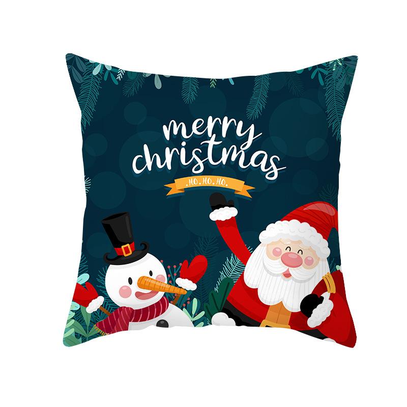 Рождественская мультяшная наволочка для подушки Гостиная Спальня Диванная подушка Напечатанная подушка из персиковой кожи