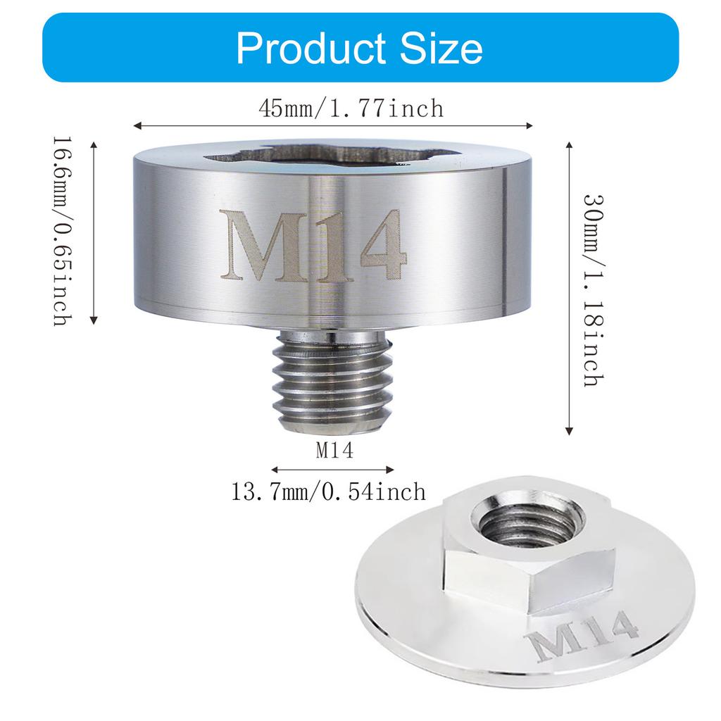 Набор адаптеров для болгарки M14 Стальные оправки со стопорной гайкой для быстросъемных механизмов X-Lock