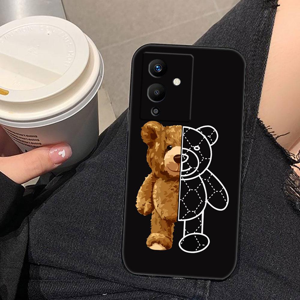 Naughty Cute Bear Cover Phone Case For Infinix NOTE 10 11 11S 12 GT 20 30 40 50 TECNO POVA NEO 2 4 5 6 7 Pro TPU Case Shell Capa