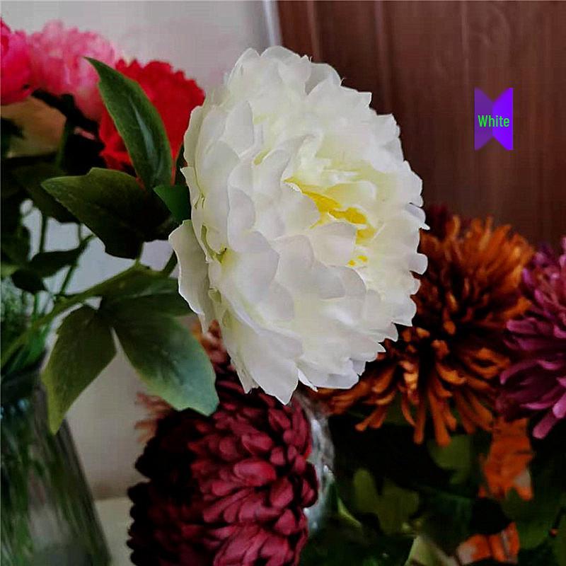 Пион Одиночный Стебель Большой Шелковый Цветок для Гостиной или Свадебного Украшения