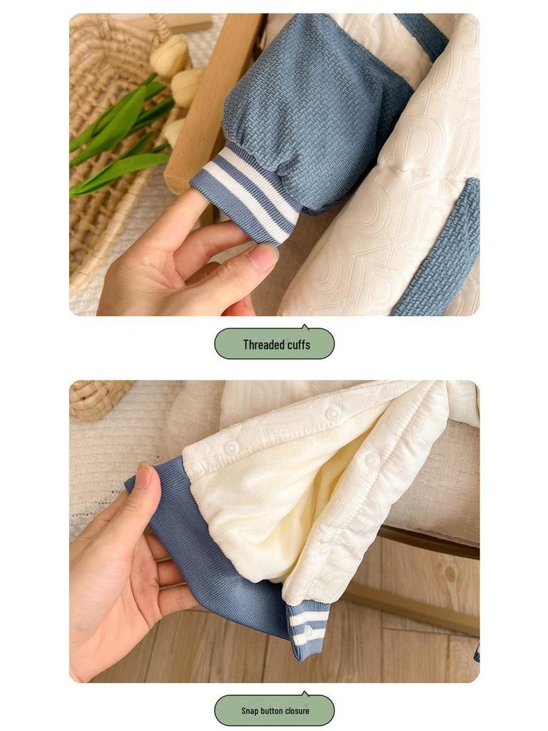 Пуховый комбинезон для новорожденных: Зимний бархатный комбинезон для ползания и использования на открытом воздухе