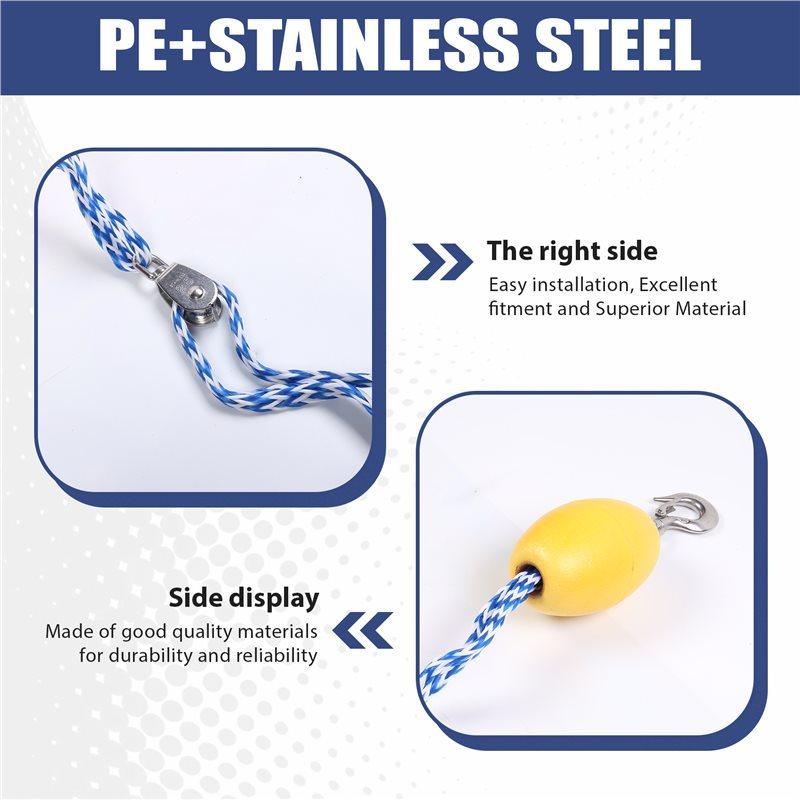 Upgraded-Boat Tow Harness Heavy Duty For Tubing,Self Centering Boat Tow Rope, Floating Tube Rope For Boats, Towable Tube