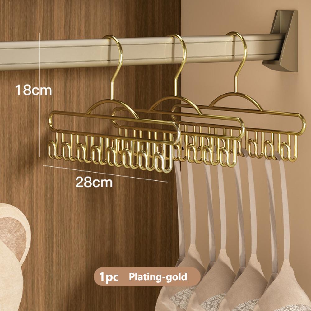 8 Hooks Underwear Storage Hangers Non Slip Space Saving Tie Hats Organizer Rack Metal Wardrobe Clothing Storage Bra Hanger Home