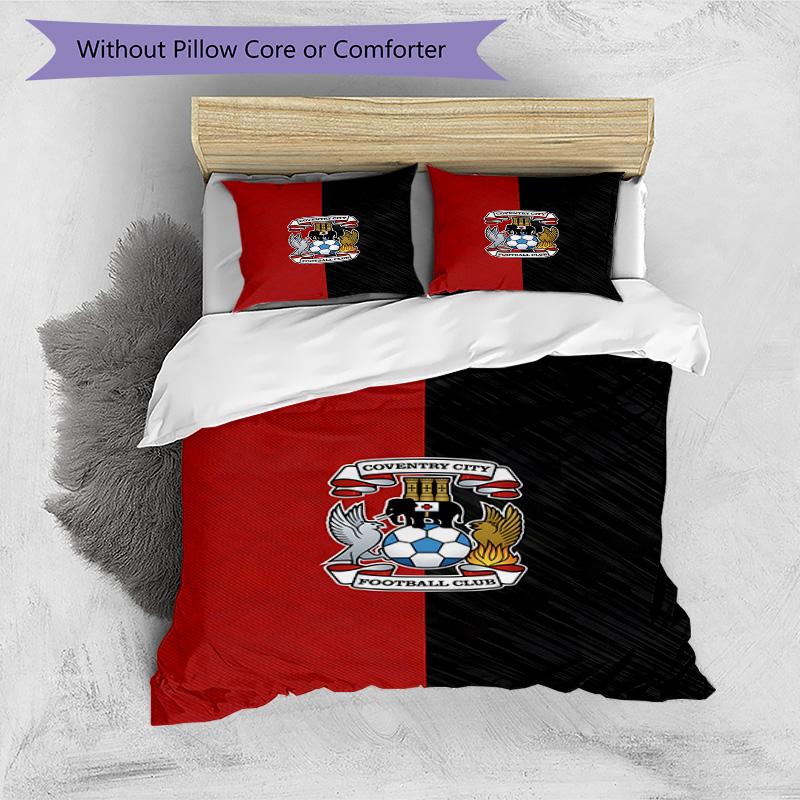 Coven-try Football Club Crest Printed Pattern Duvet Cover Set – includes 1 duvet cover and 2 matching pillowcases Bedroom decor Christmas gifts