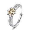 Bague Ringen Кольцо с муассанитом VVS D цвета 1 карат/2 карата для женщин, ювелирные изделия из стерлингового серебра 925 пробы, открытые кольца с выращенными в лаборатории бриллиантами, подарок