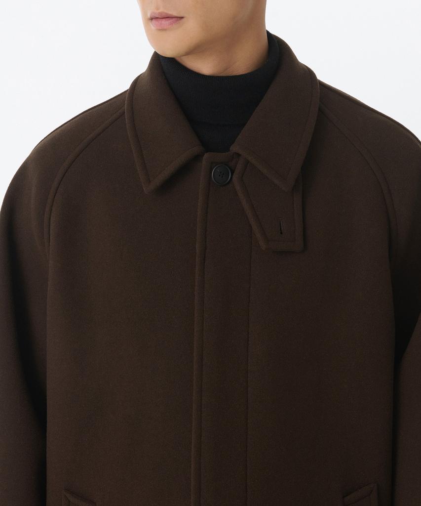 Musinsa Standard Cashmere Blend Oversized Balmacaan Coat [Baroque Brown]