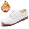 Fashion Spring Women Oxford Shoes Ballerina Flats Shoes Women Genuine Leather Shoes Moccasins Lace Up Loafers White Shoes 2024