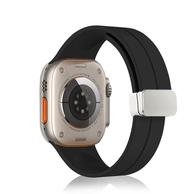 Strap For Apple watch ultra 3 2 band 44mm 45mm 49mm 40mm 41mm 46mm Magnetic Silicone Bracelet correa iWatch Series 8 se 9 10 11