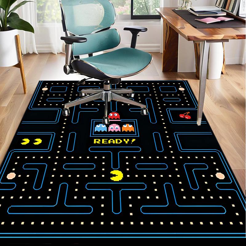 Pac game Adventure Office Rug Chair Mat, Game Carpet, Suitable for Front Door, Bedroom, Living Room, Desk, Holiday Gift