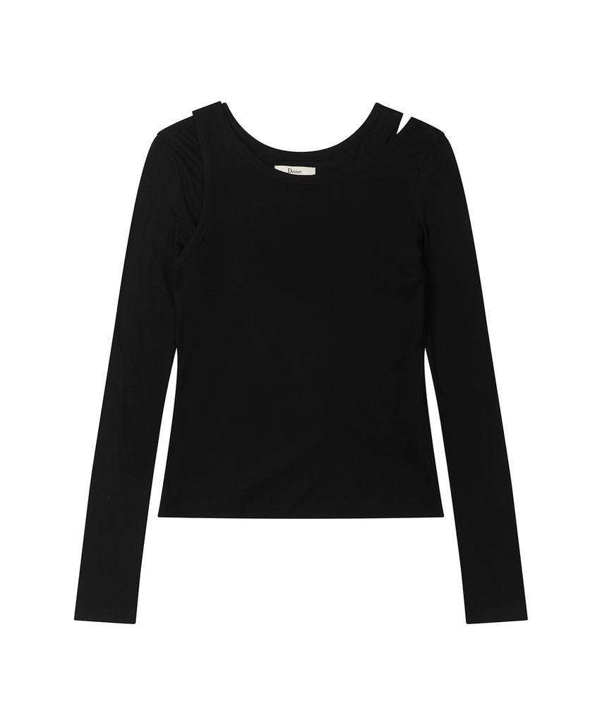 DEINET Многослойная рубашка с длинным рукавом черная