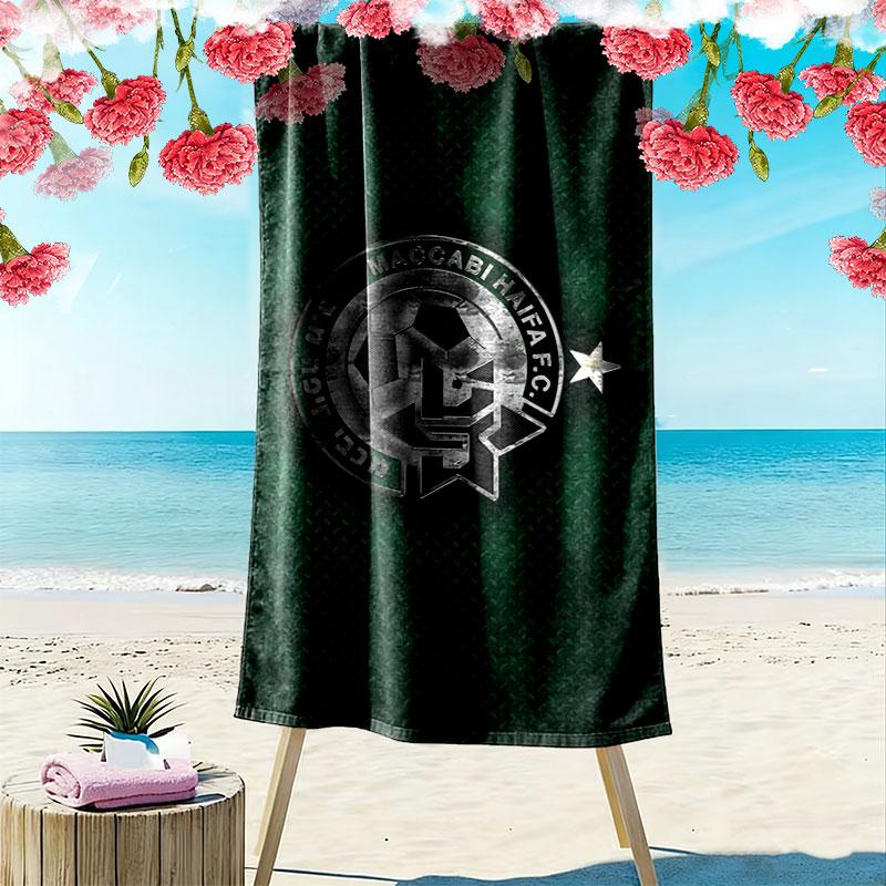 Maccabi Haifa Art Print Beach Towel, Large Soft Quick Dry Towel for Beach Camping Swimming