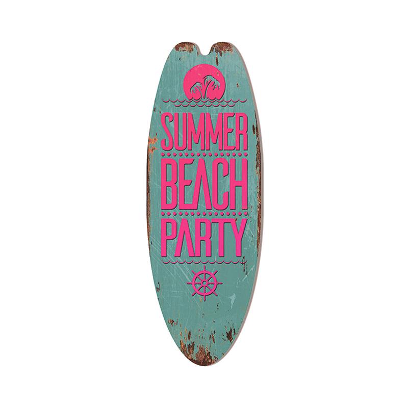 Beach Tiki Bar Surfboard Wooden Sign Plaque Decor For Bathroom Home Wall Plate Poster Vintage Print Wooden Painting Signs